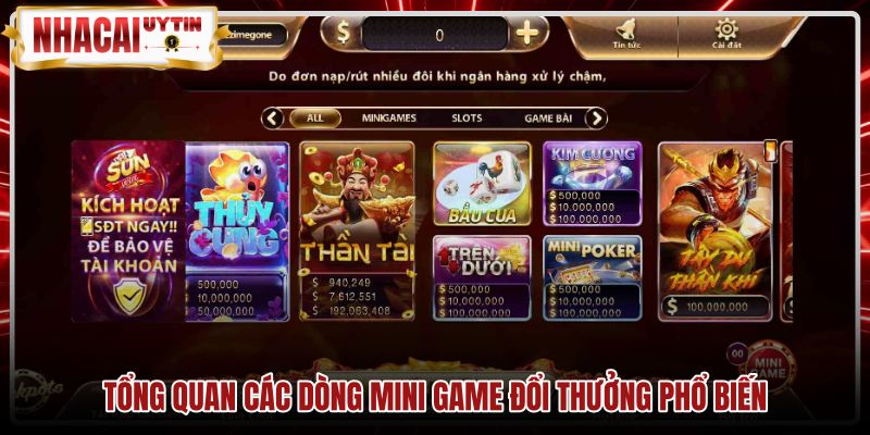 Phân loại các dòng Mini Game đổi thưởng trực tuyến phổ biến